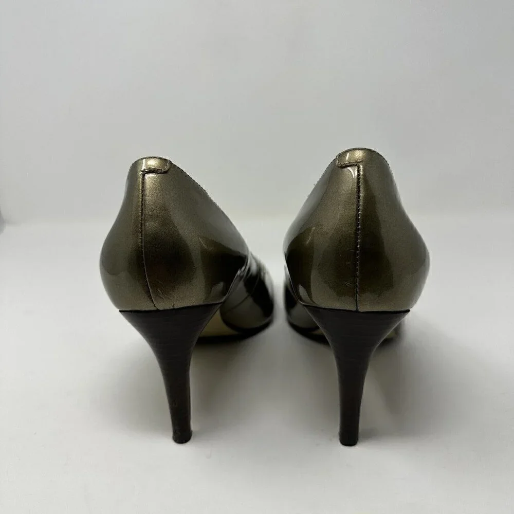 Cole Haan Laney High Heels Pumps‎ Gold Patent Leather Sz 8.5B